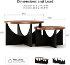 LIKIMIO Nesting Coffee Tables Set of 2, 31.5" Round Side Tables - Image 3