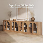 BELLEZE 2 Tier Bookshelf with Arched Glass Door - Image 3