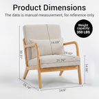 Mid Century Modern Accent Chairs Set of 2, Upholstered Corduroy Armchairs - Image 2