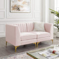 Modway EEI-4346-PNK Triumph Channel Tufted Performance Velvet Loveseat by Modway