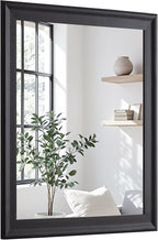 Black Wood Mirror for Bathroom, Rectangle Rustic 30 x 40 inch Vanity Mirror for by WIOWUR