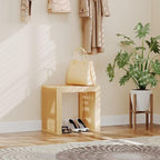 Small Bamboo Dining Bench, 17inch Farmhouse Decor Indoor Kitchen Table Bench - Image 2