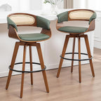 Set of 2 Rattan Swivel Bar Stools by KUNZENTLIVING
