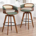 Set of 2 Rattan Swivel Counter Stools by KUNZENTLIVING