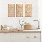 IARTTOP Tropical leaf Wood Wall Decor Framed Palm Monstera Leaves Wooden Wall - Image 3