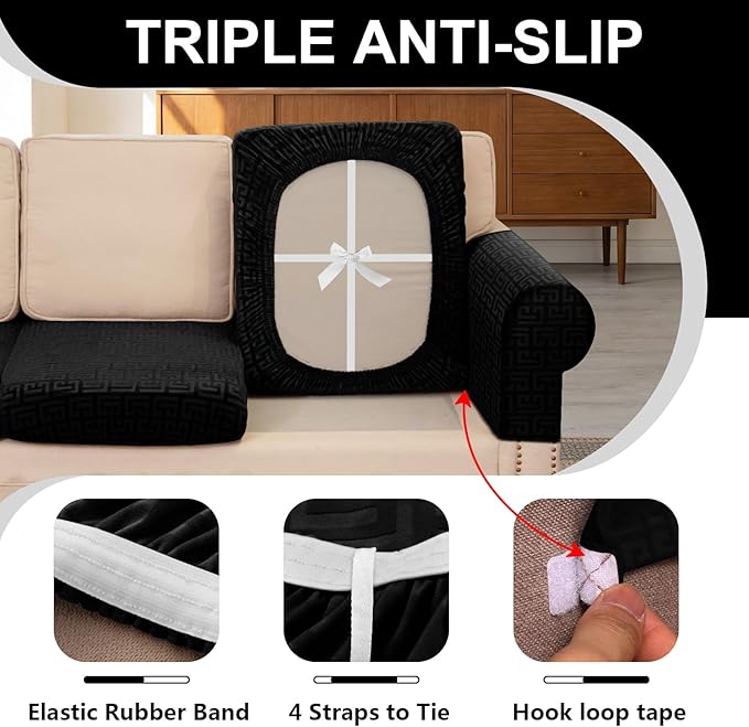 UNBBRRL 10 Pieces Stretch Sofa Cushion Covers - Image 3