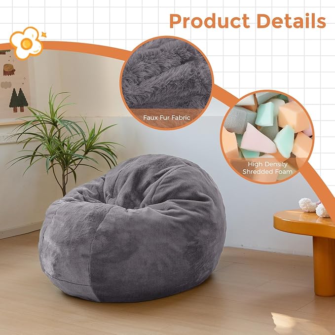 MAXYOYO 3 in 1 Kids Bean Bag Chair, Child Floor Sofa - Image 5