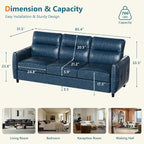 STHOUYN 85” Faux Leather Couch - Image 2