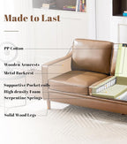 Kingfun Living Room Furniture Sets, 3 Seater Couch and 2 Armchair, Mid Century - Image 3
