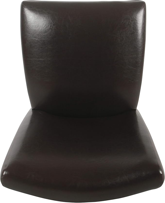 HomePop Parsons Upholstered Accent Dining Chair, Dark Brown Faux Leather - Image 7