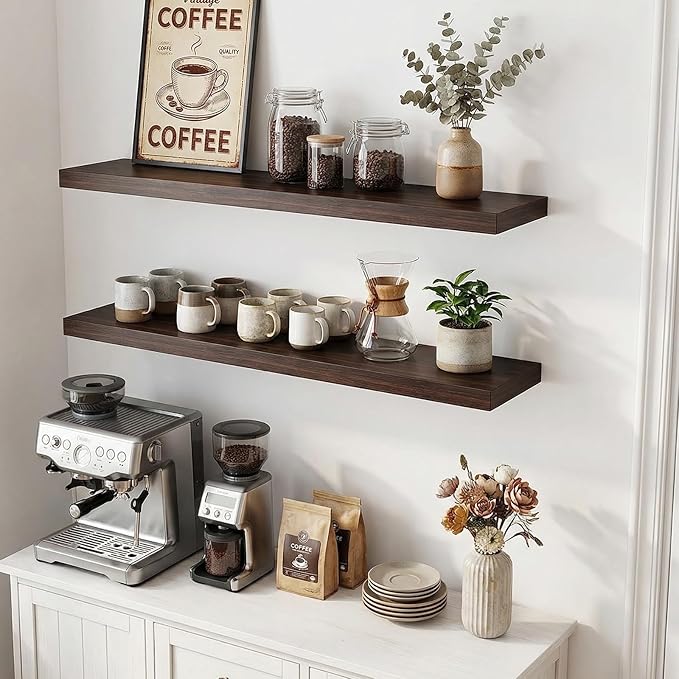 31.5in Floating Shelves for Wall, Wall Mounted Shelves for Decor Storage Set of - Image 6