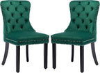 KCC Velvet Dining Chairs Set of 2, Upholstered High-end Tufted Dining Room Chair by KCC