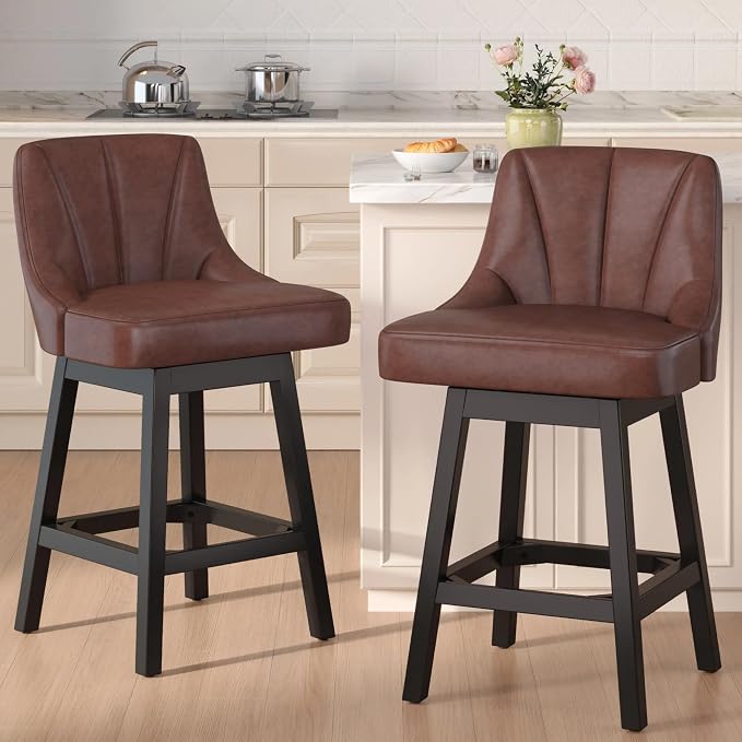 YaFiti Swivel Bar Stool 1 Pcs, 26 Inch Counter Height Bar Stools - Image 2