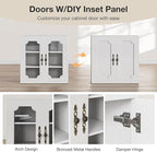 Buffet Cabinet with Storage, Modular Accent Sideboard Modern Credenza with DIY - Image 4