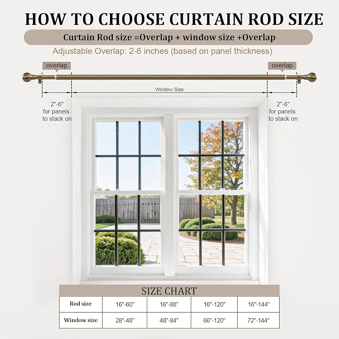 Antique Bronze Curtain Rods for Windows 48 to 84 Inch 1" Diameter Adjustable - Image 8