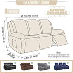 TAOCOCO Recliner Sofa Covers 8-Pieces Stretch Large Couch Covers - Image 6