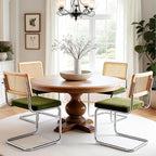 Zesthouse Mid Century Modern Dining Chairs Set of 4, Natural Rattan Dining - Image 8