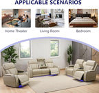 Leather Power Recliner Sofa Set, Living Room Furniture Sets, 2 Piece Reclining - Image 8