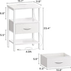 SUPERJARE Nightstand with Charging Station, Bed Side Table with Adjustable - Image 3