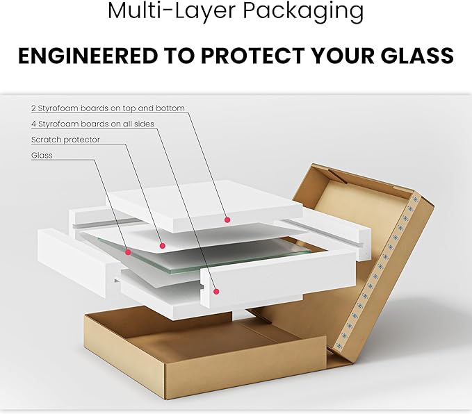 Dulles Glass 10 inch Square Glass Table Top - Image 8