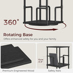 MAHANCRIS 4-Tier Rotating Bookshelf, Freestanding Corner Bookshelf, 360° - Image 6