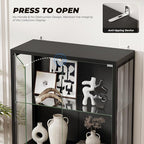 Display Cabinet with Glass Doors, 4-Tier Curio Cabinet with 3 Color Lights - Image 3