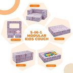 MeMoreCool Kids Modular Couch – Glow-in-the-Dark Butterfly Foam Sofa Bed - Image 4