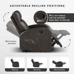 Lexicon Manual Recliner Chair, Faux Leather Reclining Chair, Wall Hugger - Image 4