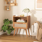 Lerliuo Rattan Nightstand, Side Table - Image 8