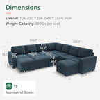 HONBAY Modular Sectional Sleeper Sofa - Image 2