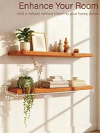 Solid Wood Floating Shelves, 40in Finished Real Wood Wall Shelves - Image 4