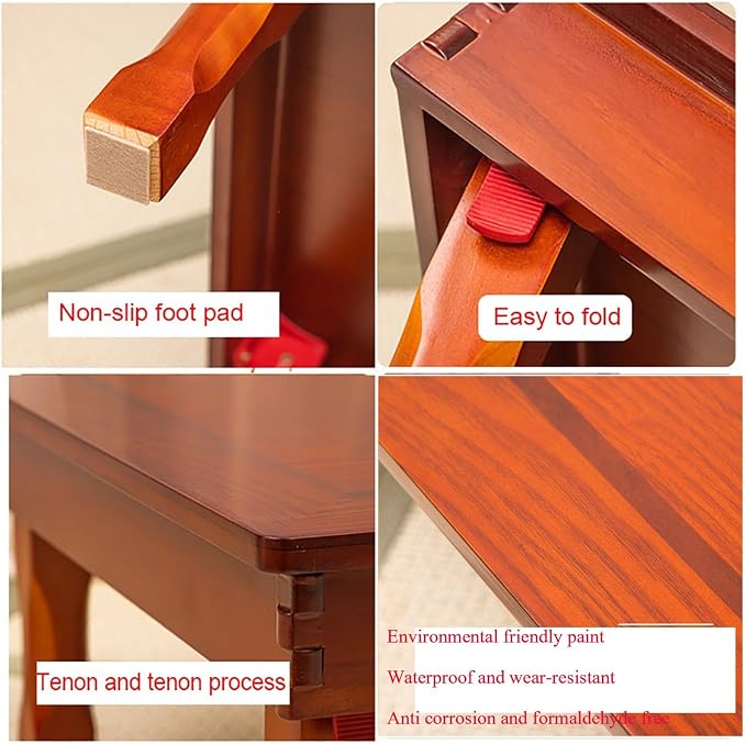 Folding Square Table, Korean Solid Wood Coffee Table/Dining Table/Study - Image 3