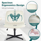 OLIXIS Criss Cross Legged Chairs Armless No Wheels Wide Seat Height Adjustable - Image 3