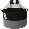 90L Extra Large Blanket Basket, Woven Laundry Basket Hamper by HZFTJOY