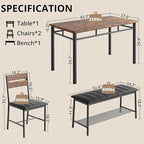 IRONCK Dining Table Set for 4, Kitchen Table - Image 2