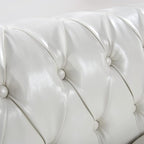 LEVNARY Chesterfield Sofa, Classic Tufted Upholstered Leather Couch, Modern 3 - Image 6