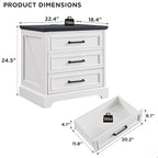 ACCOHOHO Farmhouse Nightstand - Image 2