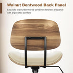 Armless Office Chair with Wheels, PU Leather Adjustable Height Desk Chair - Image 5
