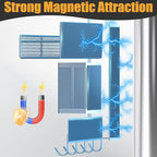 Magnetic Spice Rack for Refrigerator, 7 Pack Metal Magnetic Shelf Blue - Image 3