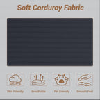 105'' Modular L-Shaped Boneless Sectional, Corduroy Deep Seat Cloud Sectional - Image 8