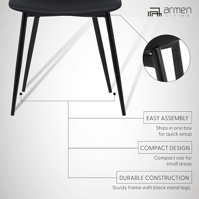 Armen Living Monte Mid Century Modern Dining Accent Chair - Image 5