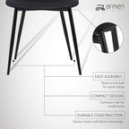 Armen Living Monte Mid Century Modern Dining Accent Chair - Image 5