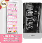 Ofiray-home Pink Over The Door Organizer 5 Tiers, Extra Large Behind Door - Image 2