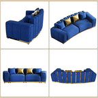 104" Oversized Chesterfield Loveseat Luxury Velvet Couch Vintage Tufted Sofa - Image 7