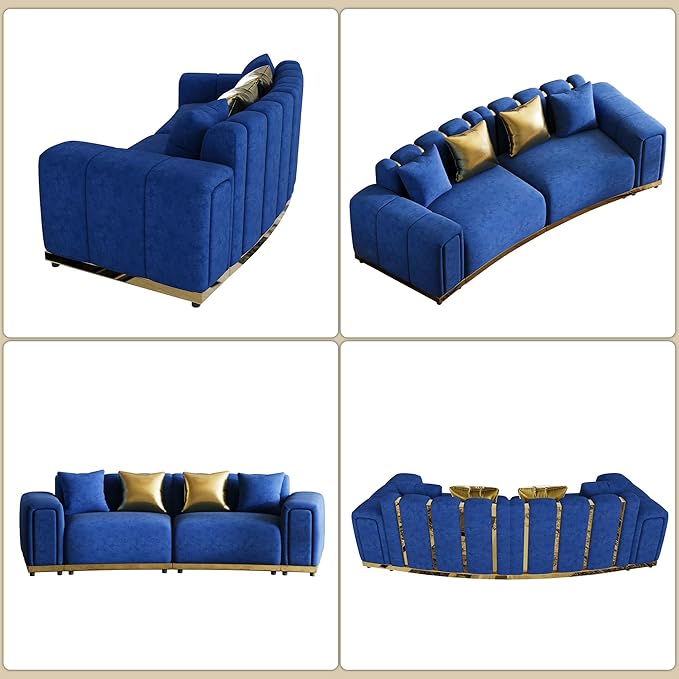104" Oversized Chesterfield Loveseat Luxury Velvet Couch Vintage Tufted Sofa - Image 7