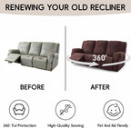 5-Piece Recliner Sofa Covers, Stretch Geometric Strokes Jacquard Recliner Sofa - Image 6