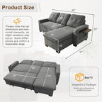 82" L Shaped Sleeper Sofa Bed, Pull Out Sectional Couch - Image 2
