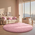 Ophanie Round Rugs 6Ft Pink Circle Area Rug, Fuzzy Bedroom Carpet, Large Shag by Ophanie
