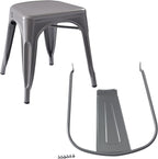 Amazon Basics Metal Dining Chairs, Indoor/Outdoor, 330-Pound Capacity, Dark Gray - Image 8