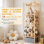 Stuffed Animal Storage with Toys Tray, 57In Large Wooden Stuffy Plushies - Image 7